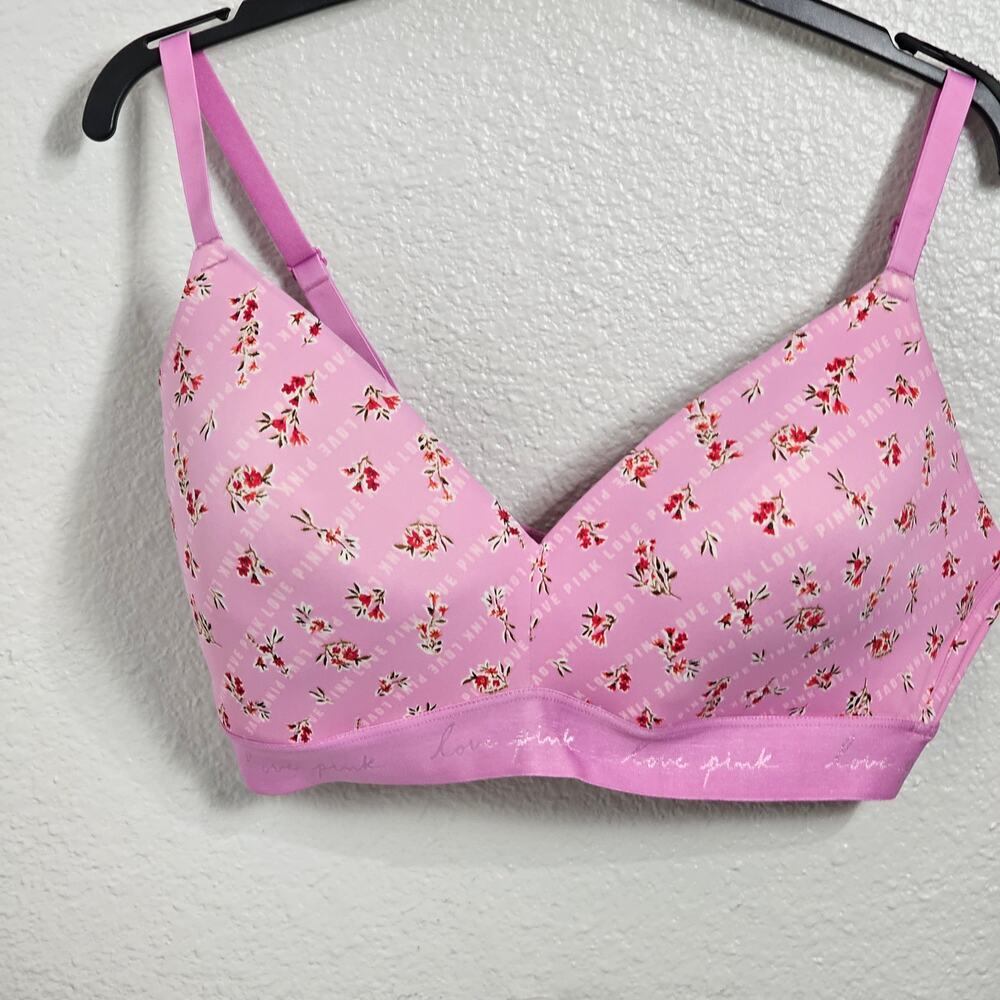 Victoria's Secret Pink Wear Everywhere Lightly Lined Wireless T-Shirt Bra Pink